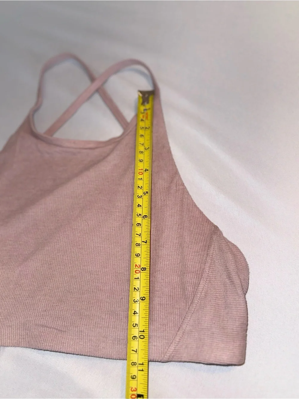 Lululemon Women’s Mauve Pink Ribbed Crisscross BackHigh Neck Bralette Size 6/S